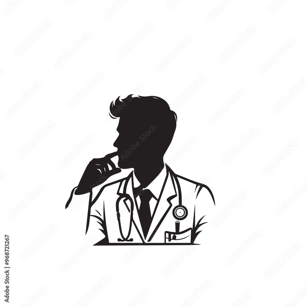 Doctor silhouette. Male and Female doctor vector design. Doctor logo, icon. Doctor silhouette. Male and Female doctor vector design. Doctor logo, icon.