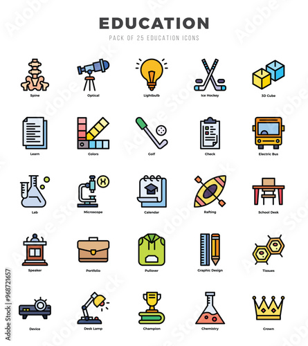 Education icon pack for your website. mobile. presentation. and logo design.