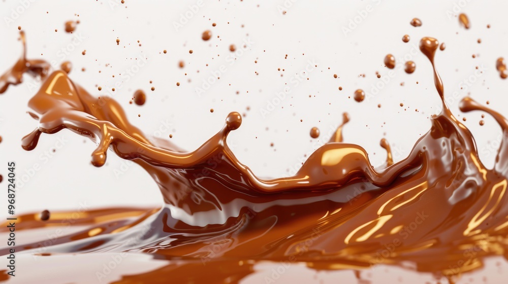 Liquid chocolate dripping down a surface, forming ripples and splashes. Shot with macro photography for a textured look. Liquid chocolate dripping down a surface, forming ripples and splashes. Shot with macro photography for a textured look.