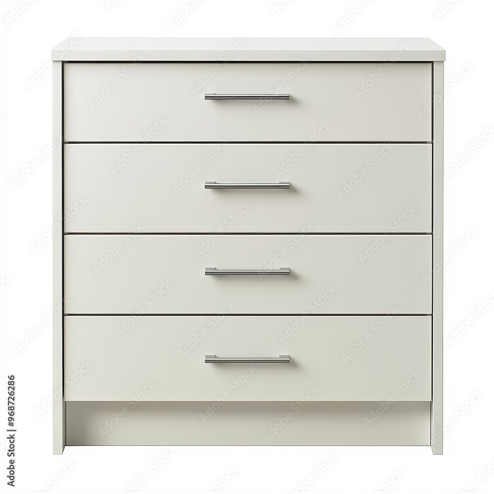 A simple, modern dresser with four drawers for storage and organization. A simple, modern dresser with four drawers for storage and organization.