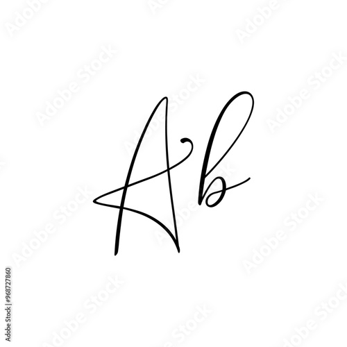 A hand-drawn signature logo design template	
