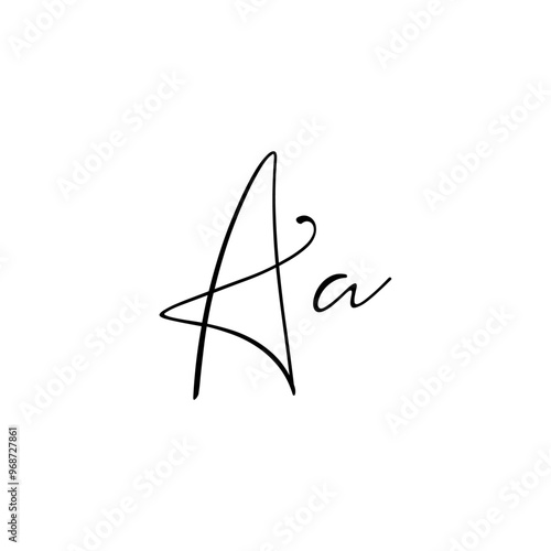 A hand-drawn signature logo design template	