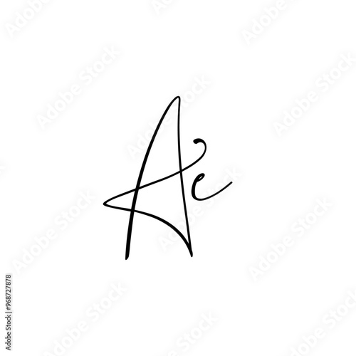 A hand-drawn signature logo design template	
