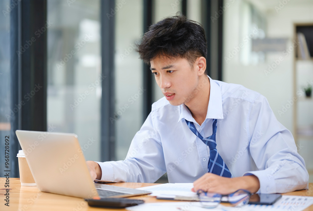 Stressed Businessman or Office Worker Facing Overwork and Pressure Stressed Businessman or Office Worker Facing Overwork and Pressure
