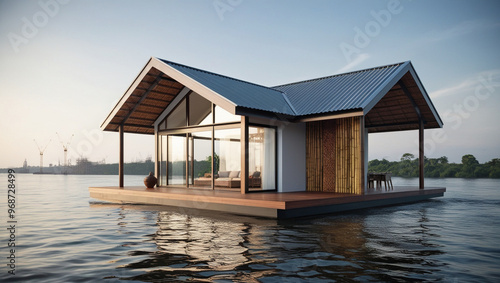 Modern Floating House on Kalimantan River – Future Capital of Indonesia