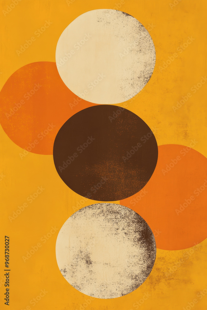 Abstract Retro Circles on Textured Background Abstract Retro Circles on Textured Background