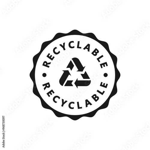 Recycled paper vector icon logo badge