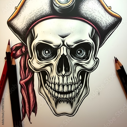 skull with a tattoo