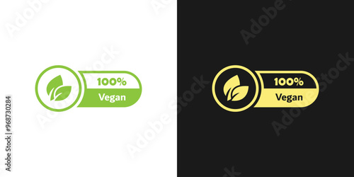 Vegan vector icon. Organic, bio, eco symbol. Vegan, no meat, lactose free, healthy, fresh and nonviolent food. Vegan product logo, emblem, sticker or sign.