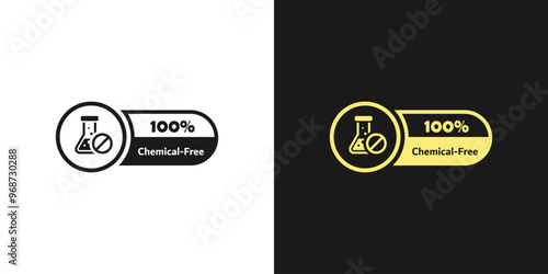 Chemical Free icon. Chemical free logo, label, sticker or sign. No chemicals. Organic products. Vector sticker