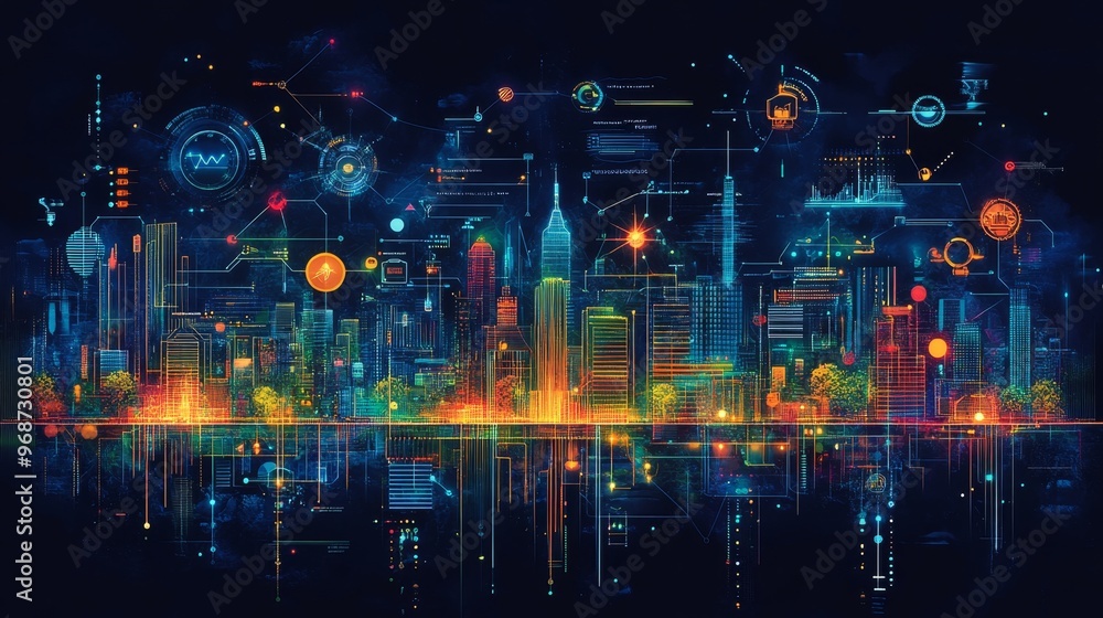 Obraz premium Smart City Network.