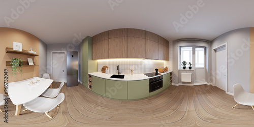 Konstfotografi Full spherical seamless hdri 360 panorama in equirectangular projection in inter
