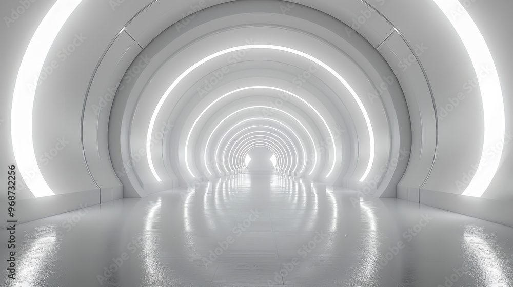 Obraz premium White Background 3D Room Light Abstract Space Technology