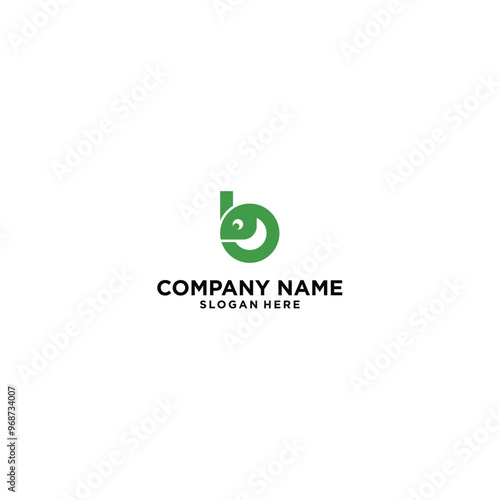 letter B chameleon logo Stock Vector