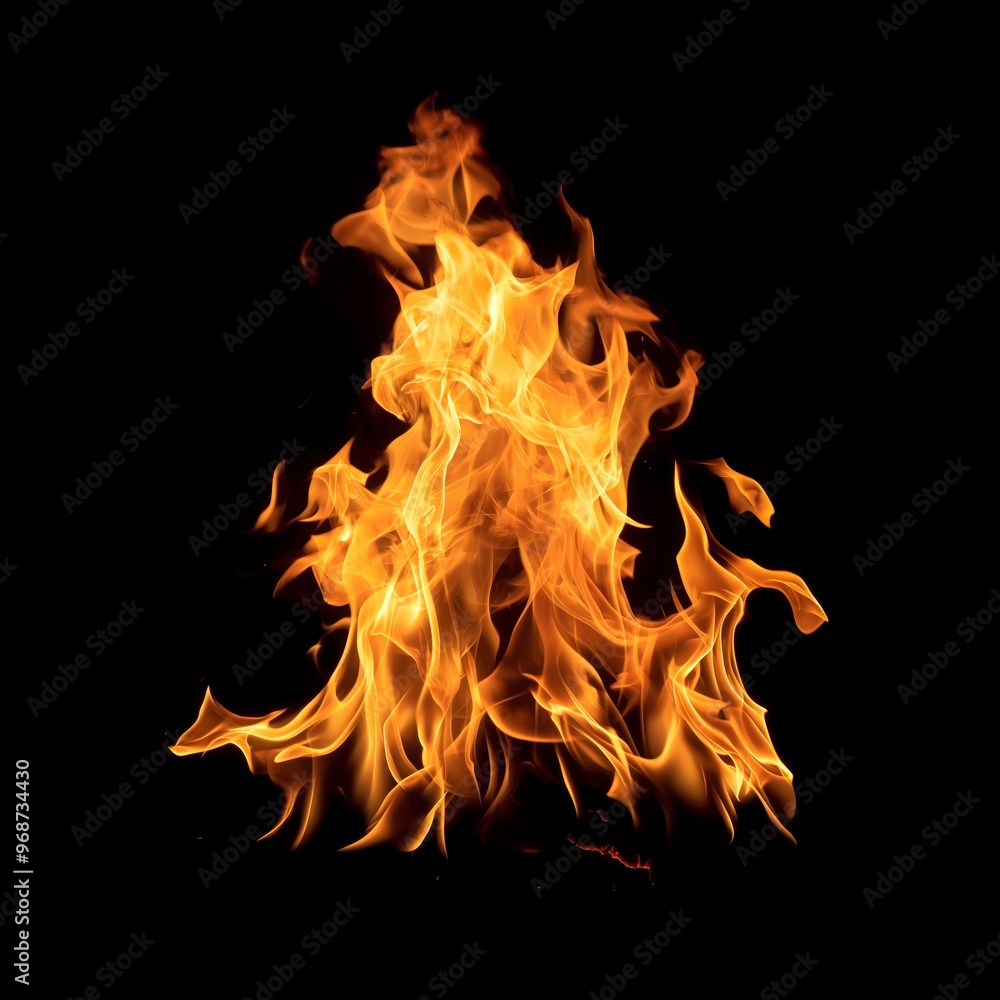 Fototapeta premium fire flames isolated black background
