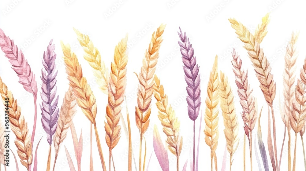 Watercolor illustration ears of wheat on white background,Colorful background for fabric,Hand drawn,Agriculture Farm Fresh Healthy Tasty Organic Bread Food,Vector illustration of ears element. Watercolor illustration ears of wheat on white background,Colorful background for fabric,Hand drawn,Agriculture Farm Fresh Healthy Tasty Organic Bread Food,Vector illustration of ears element.