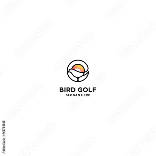 Golf Bird Logo Design Template