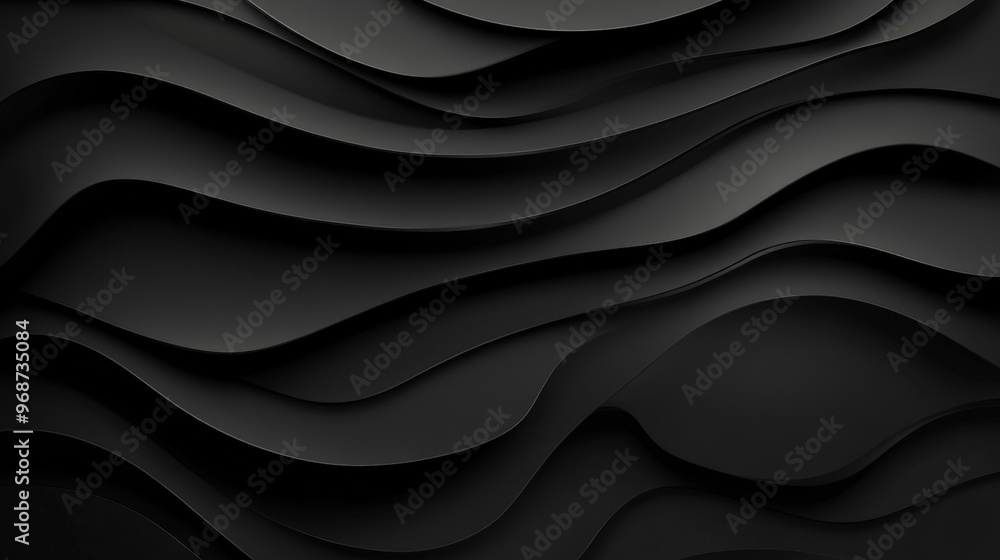 Obraz premium Abstract Black Wave Pattern Background