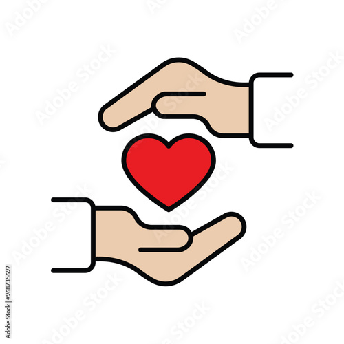 benevolence color line icon with white background vector stock illustration