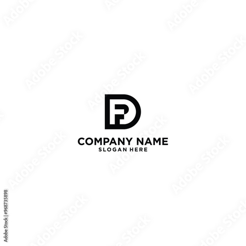 FD logo design vector template