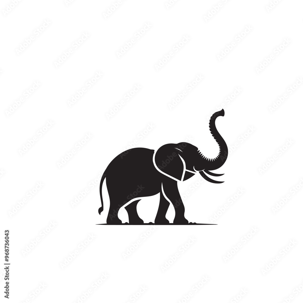 Elephant vector silhouette. Elephant black silhouette. Elephant logo, icon black and white. Elephant vector silhouette. Elephant black silhouette. Elephant logo, icon black and white.