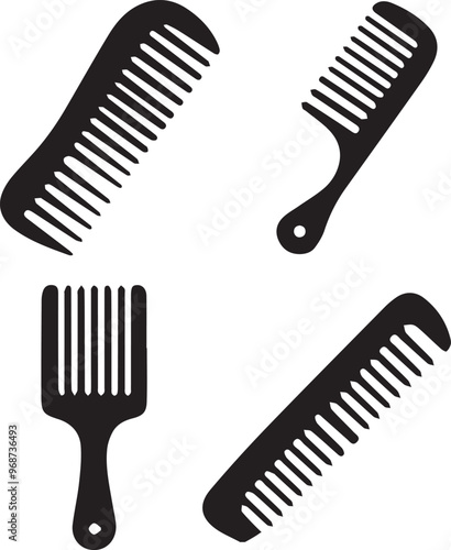 comb silhouette, comb icon, comb vector, 