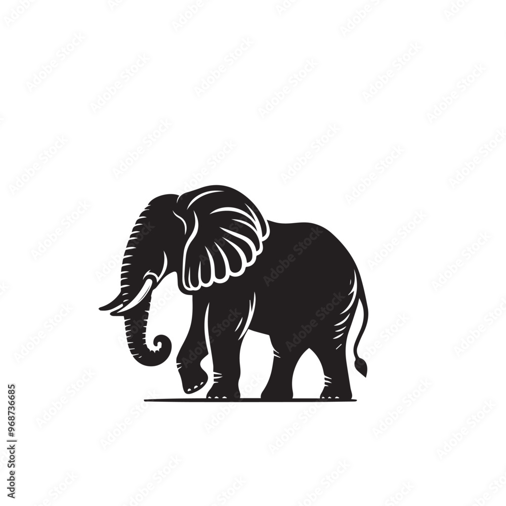 Elephant silhouette. Elephant vector design isolated on white background. Elephant silhouette. Elephant vector design isolated on white background.