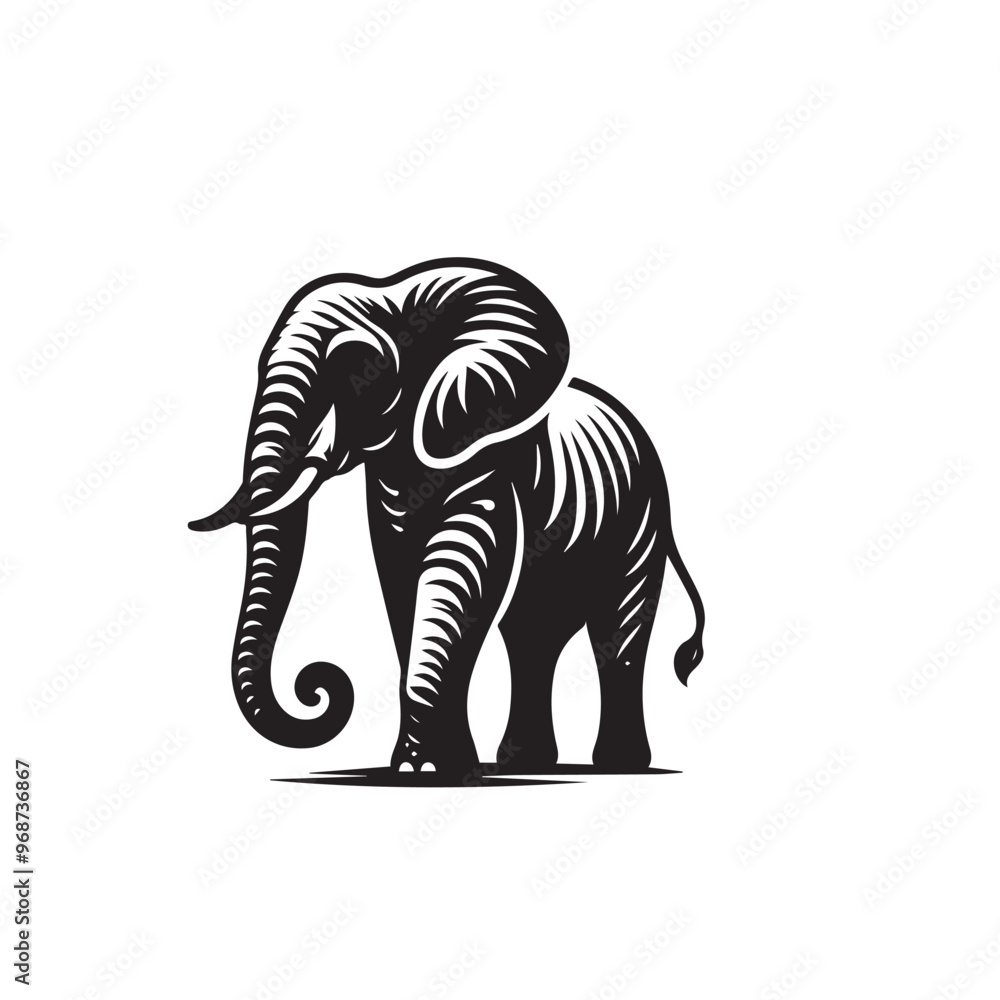 Elephant silhouette. Elephant vector design isolated on white background. Elephant silhouette. Elephant vector design isolated on white background.