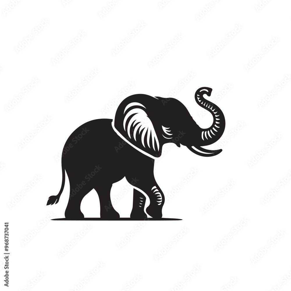 Elephant silhouette. Elephant vector design isolated on white background. Elephant silhouette. Elephant vector design isolated on white background.