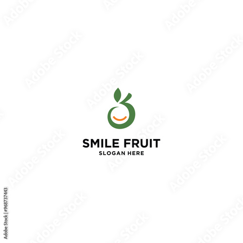 Smile Fruit Logo Design Stock Vector