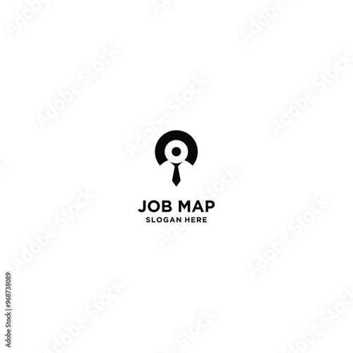 Job Map Logo Design Stock Vector
