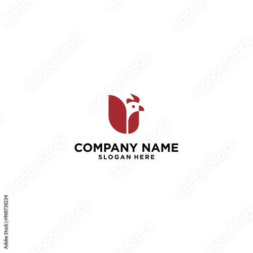 Simple Rooster Vector Logo Symbol Stock Vector