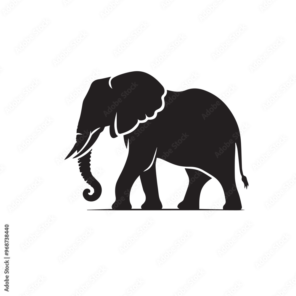 Fototapeta premium Elephant silhouette. Elephant vector design isolated on white background.