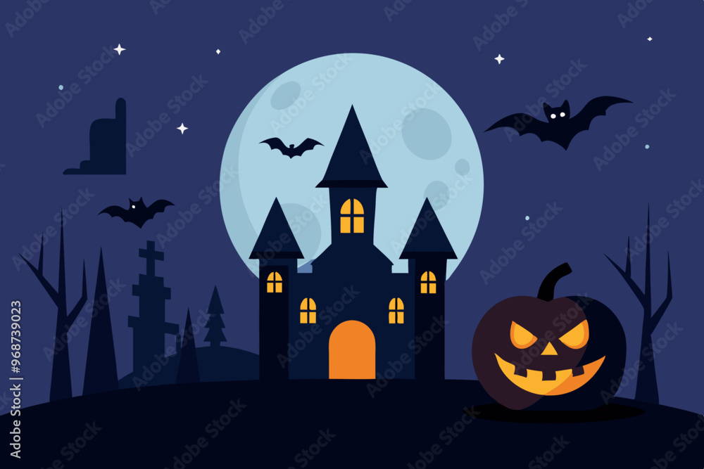 halloween background with house halloween background with house