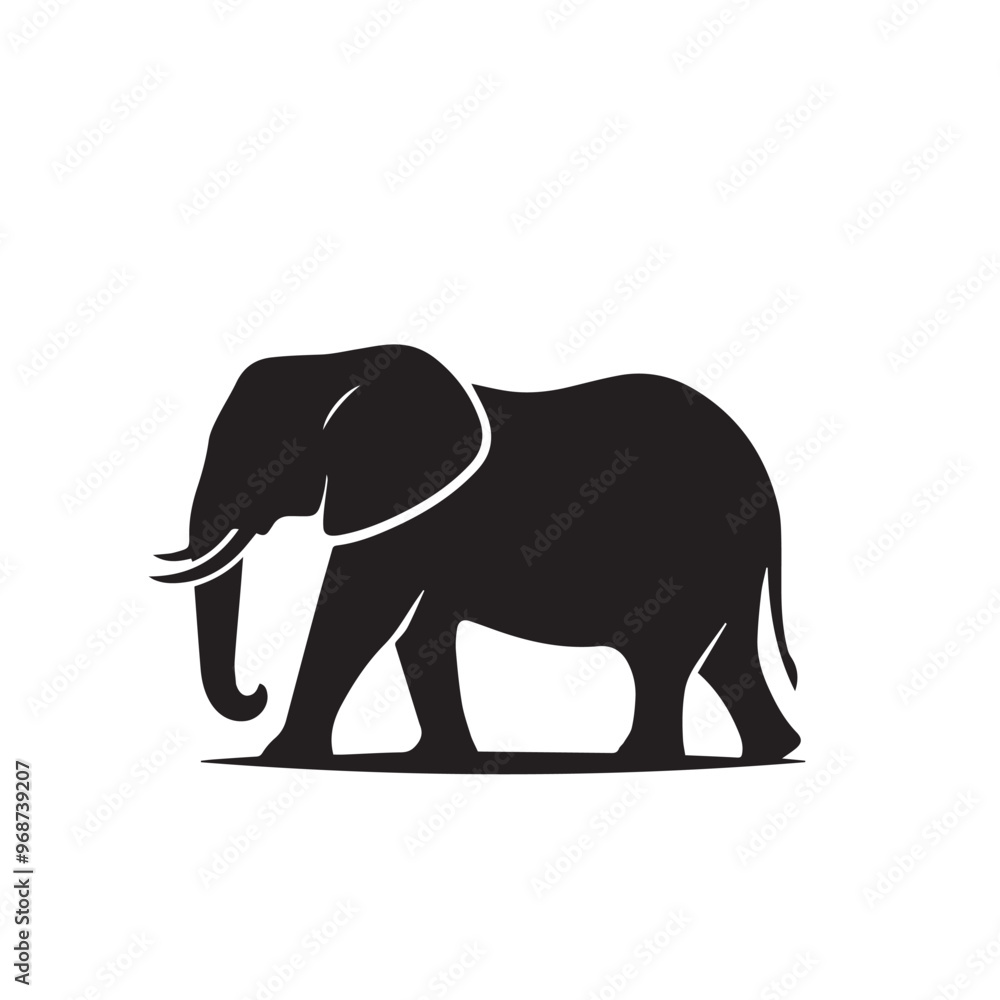 Obraz premium Elephant silhouette. Elephant vector design isolated on white background.