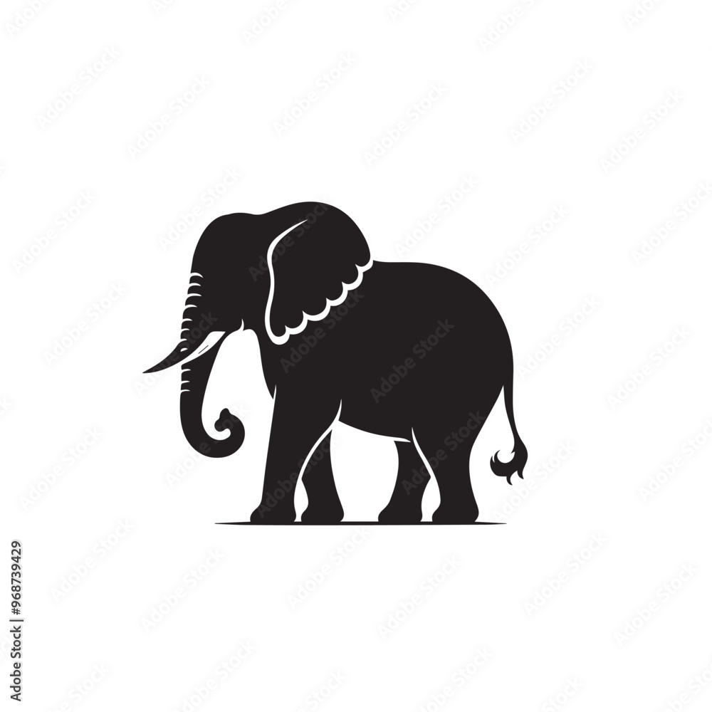 Elephant silhouette. Elephant vector design isolated on white background. Elephant silhouette. Elephant vector design isolated on white background.