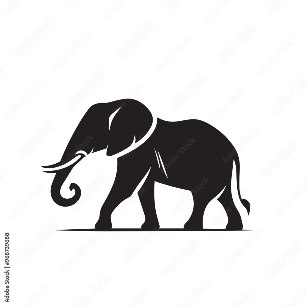 Elephant silhouette. Elephant vector design isolated on white background. Elephant silhouette. Elephant vector design isolated on white background.