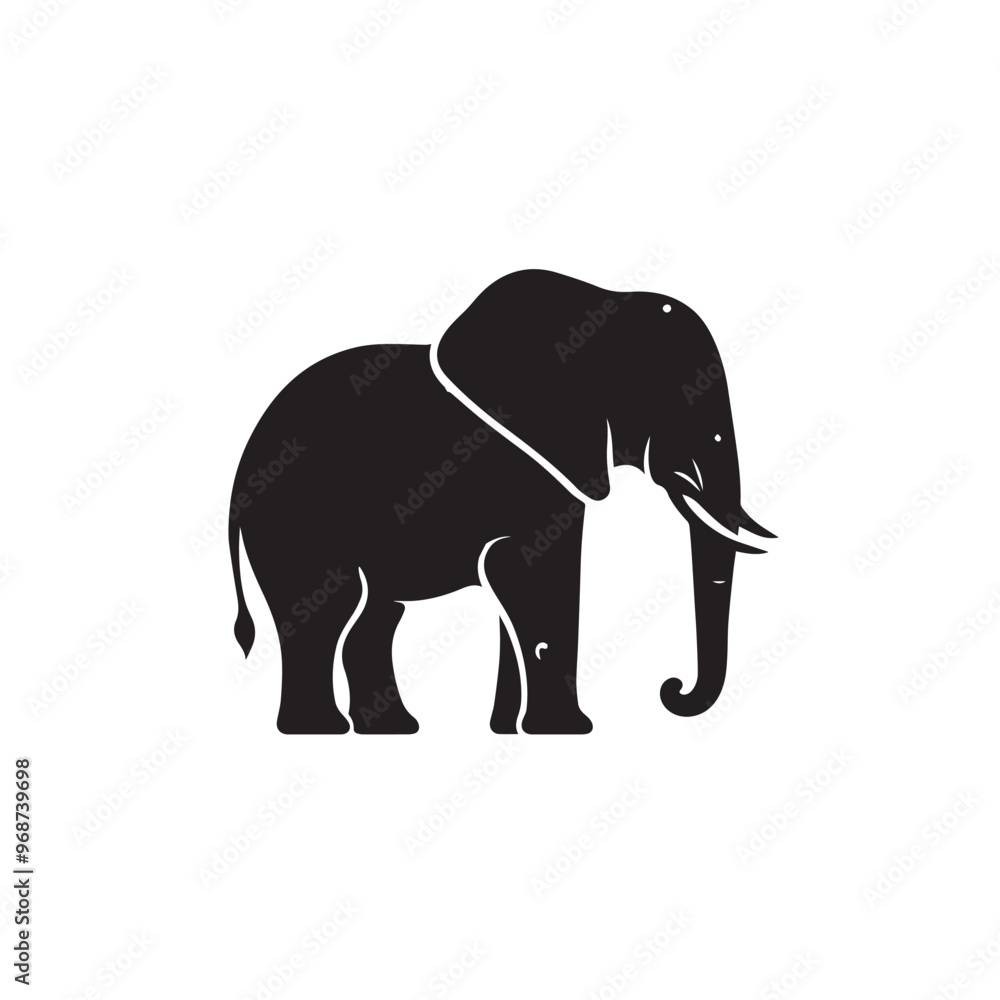 Obraz premium Elephant silhouette. Elephant vector design isolated on white background.