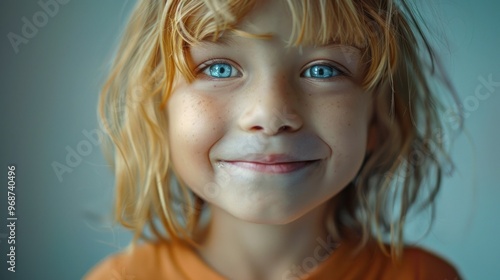 A child with a mischievous grin