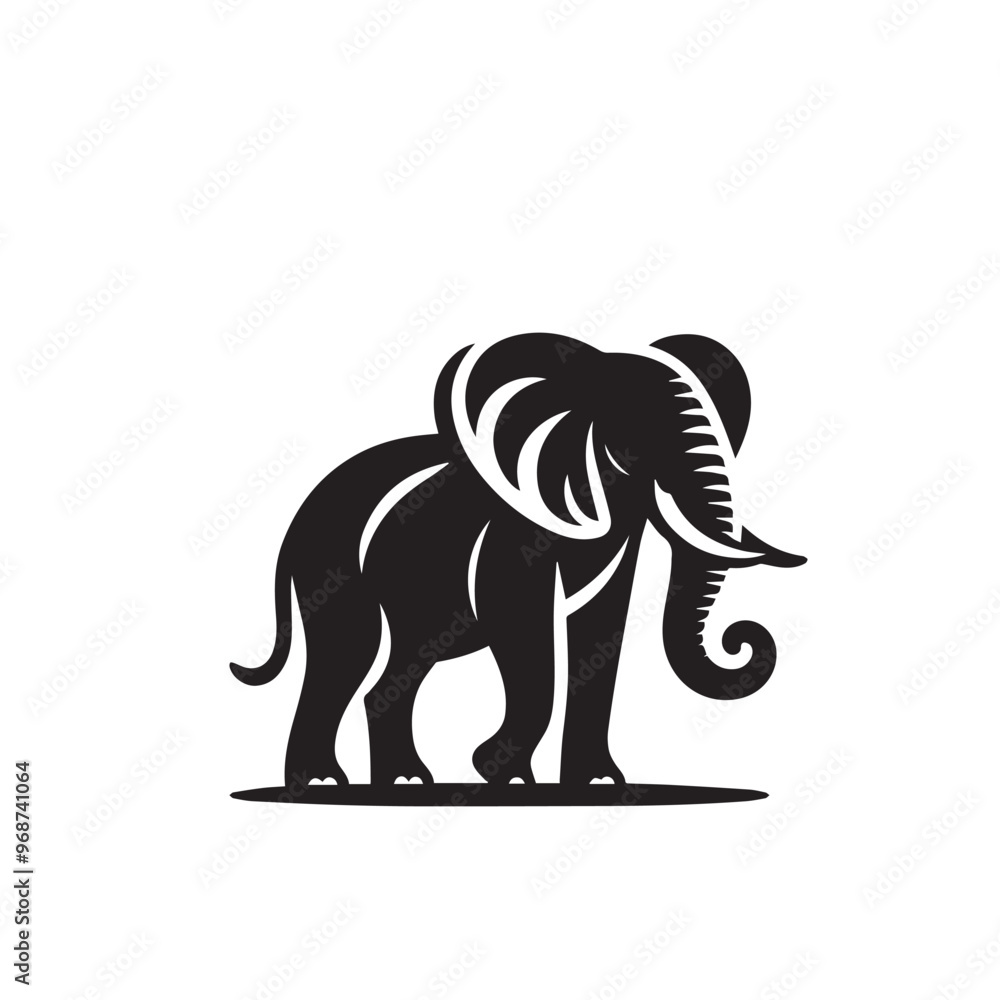Elephant silhouette. Elephant vector design isolated on white background. Elephant silhouette. Elephant vector design isolated on white background.
