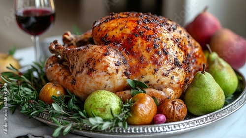 Festive Christmas Turkey: Stuffed with Rice and Vegetables photo