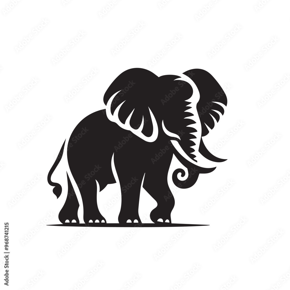 Obraz premium Elephant silhouette. Elephant vector design isolated on white background.