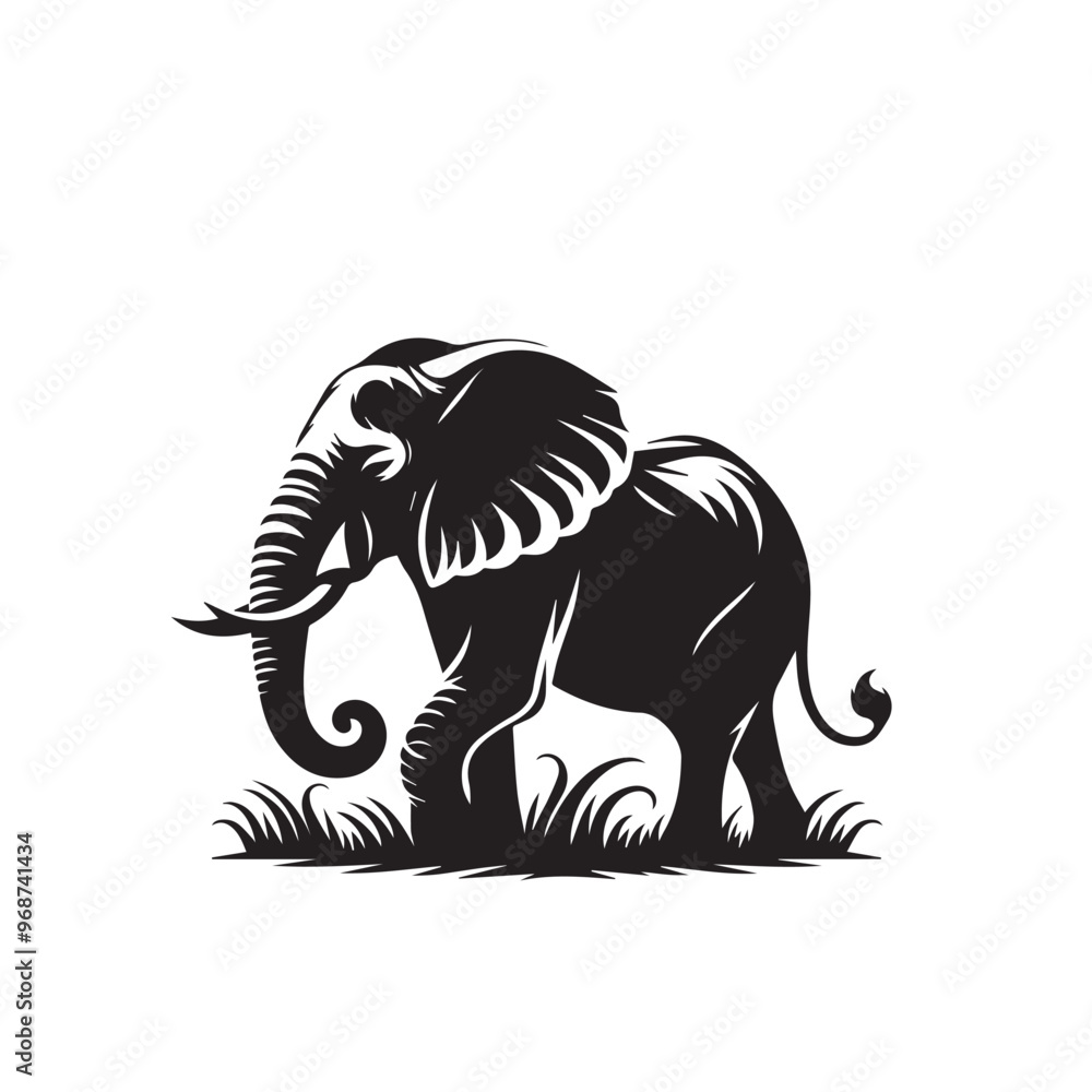 Elephant silhouette. Elephant vector design isolated on white background. Elephant silhouette. Elephant vector design isolated on white background.