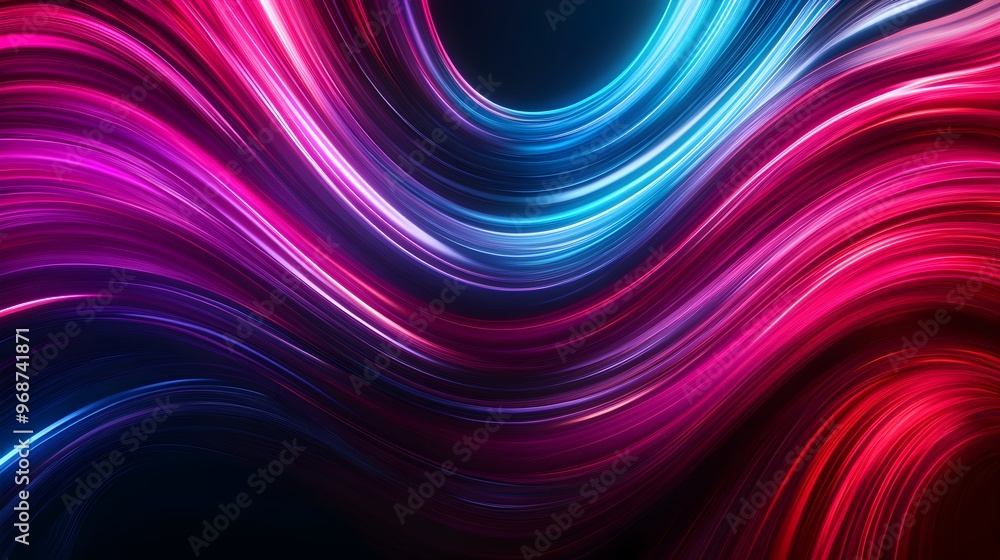 Fototapeta premium Futuristic swirl with neon hues, dynamic flow, symmetrical design, holographic effect, ultra-high resolution