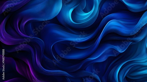 Wallpaper Mural Psychedelic ocean waves with bold, swirling patterns in blue and teal, neon accents, seamless design, retro-futuristic vibe, high-energy and visually captivating. Torontodigital.ca