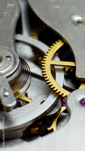 Wallpaper Mural The old clock mechanism in the mechanic watch works. It is a successful business or teamwork. The gears and springs in mechanical watches help to synchronise movement Torontodigital.ca