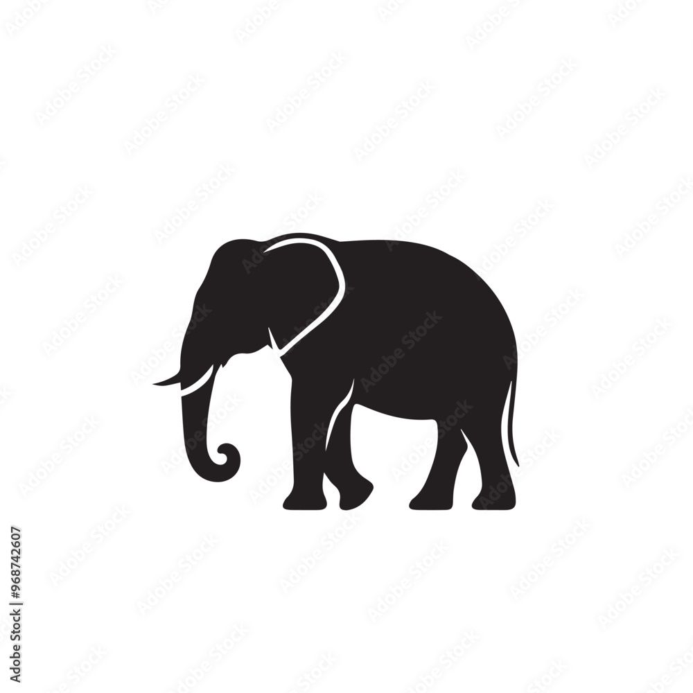 Elephant silhouette. Elephant vector design isolated on white background. Elephant silhouette. Elephant vector design isolated on white background.
