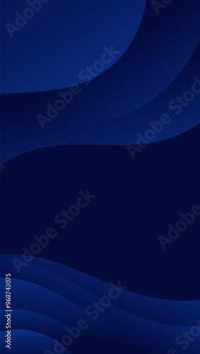 Modern and dynamic abstract background with flowing dark blue waves, ideal for tech designs.