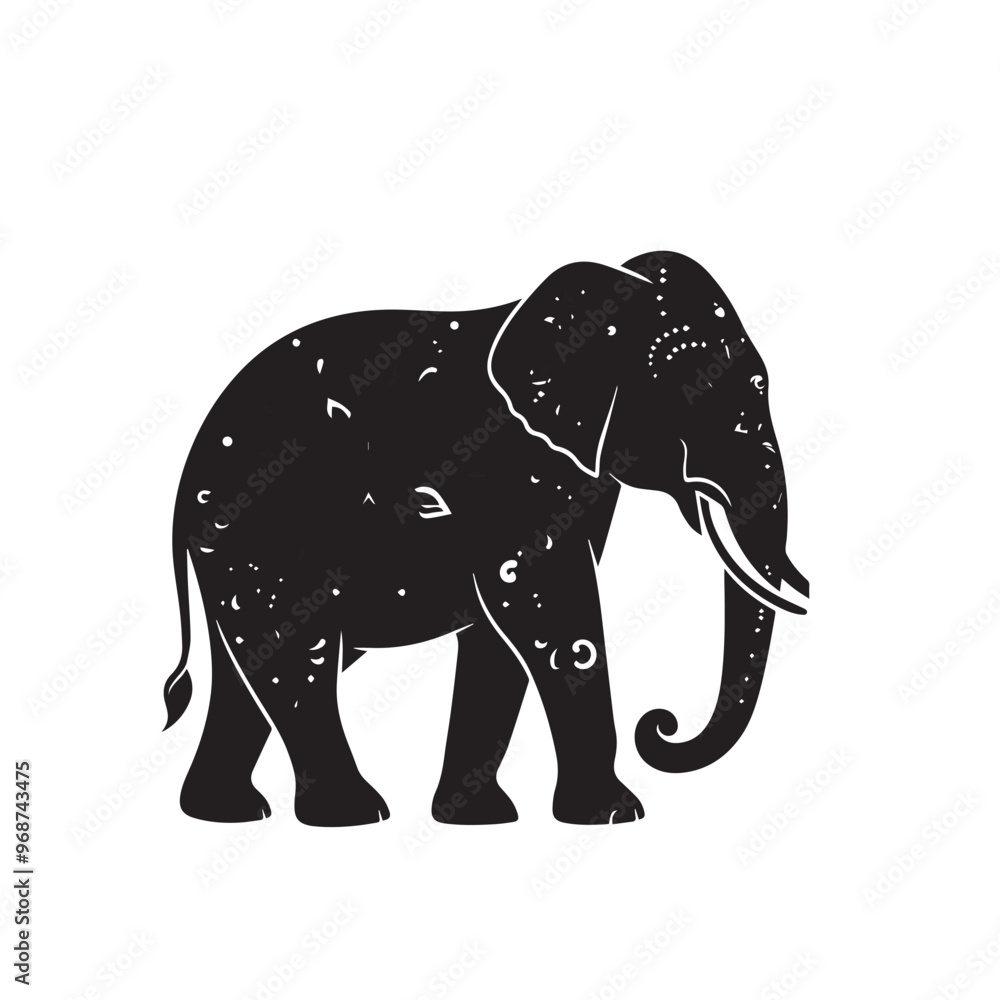 Fototapeta premium Elephant silhouette. Elephant vector design isolated on white background.