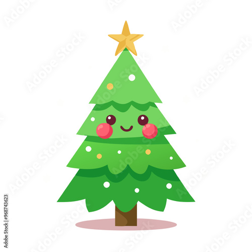 Cute Christmas Tree Illustration 